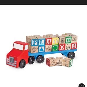 Melissa and Doug Wooden Toy Truck with Blocks